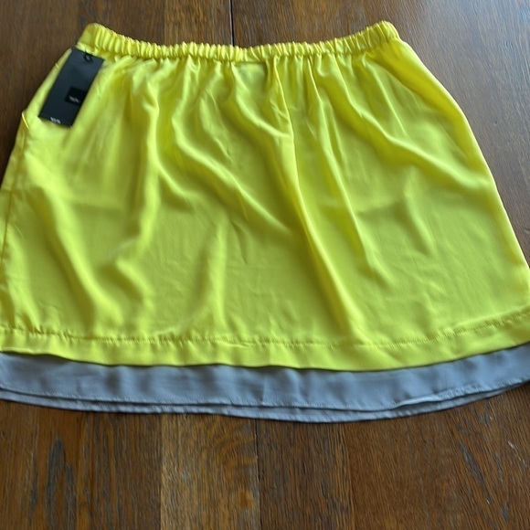 NWT Mossimo bright yellow a line skirt pockets elastic waist in back size large - Picture 7 of 9